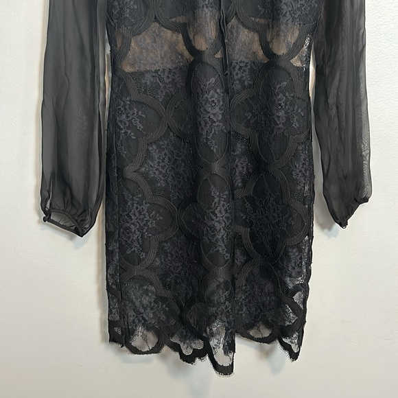 X by NBD MICHELLE lace sheer detail DRESS black size 4- gently used - Picture 8 of 16